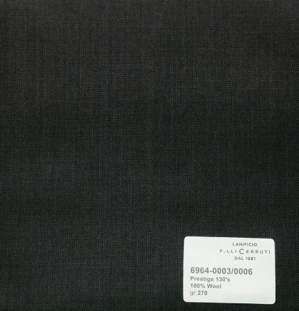 6964-0003/0006 Cerruti Lanificio - Vải Suit 100% Wool - Xám Trơn